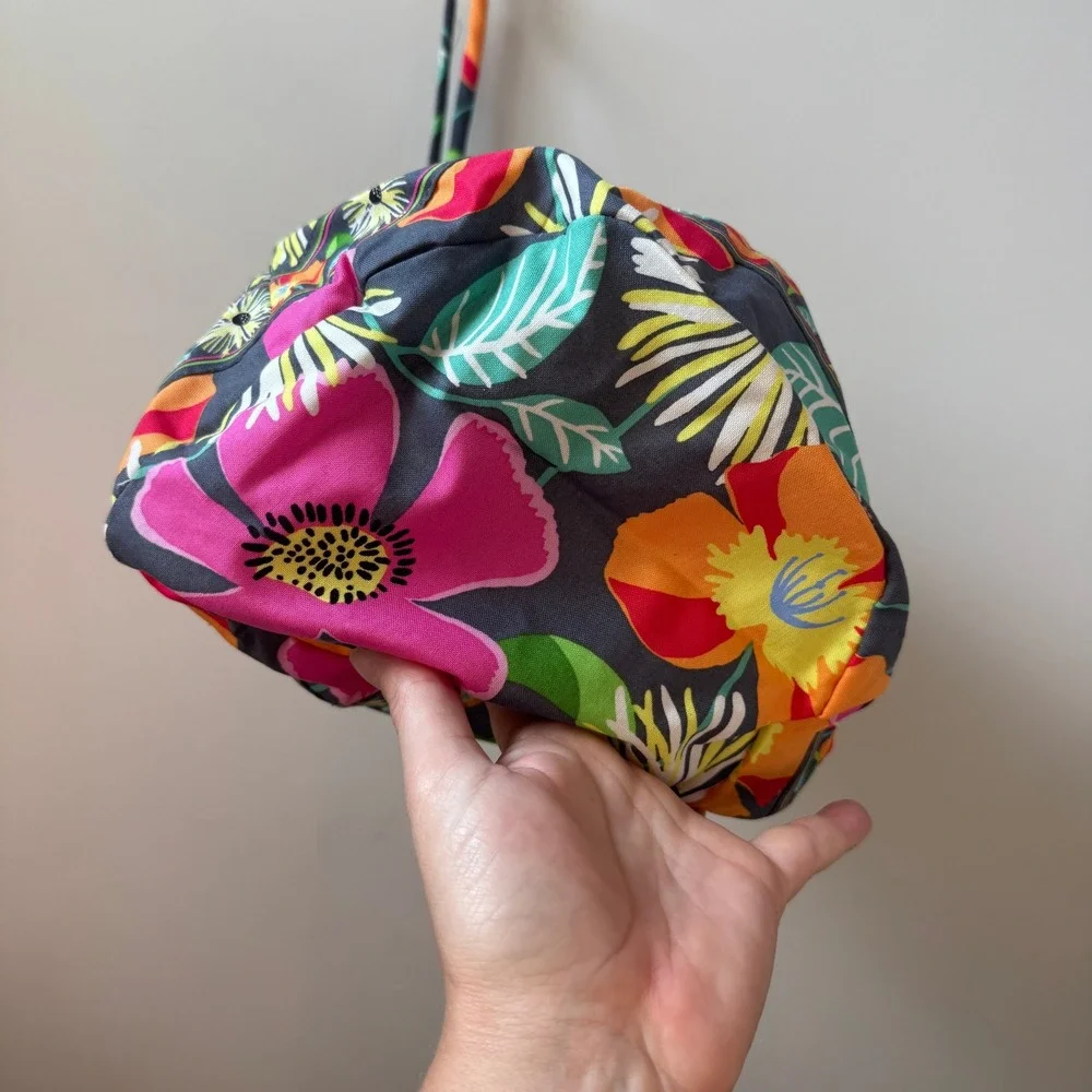 Vera Bradley Jazzy Blooms Ditty Bag Floral Drawstring Travel Pouch 10132-138 NEW